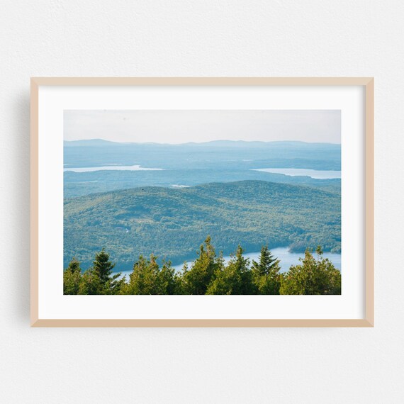 Maine Forest Hills And Lakes Blue Tone Panoramic Photo Poster