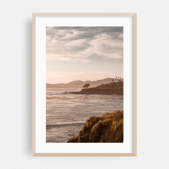 Pismo Beach Minimalist Ocean Sunset Art Print