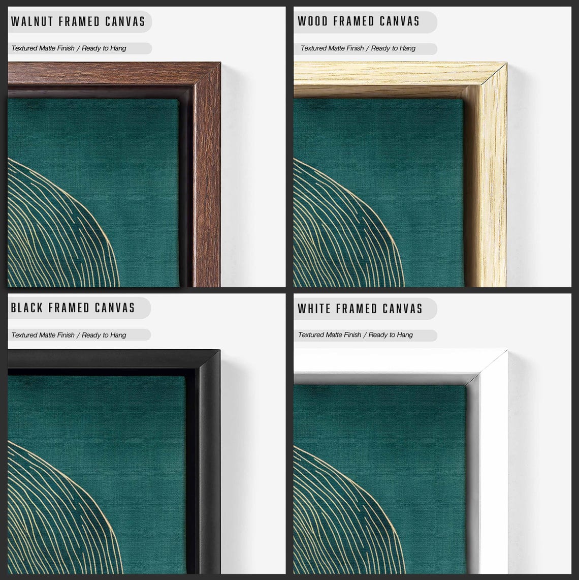 Emerald Green Gold Moon Abstract Luxury Modern Art Wall Poster - Image 2