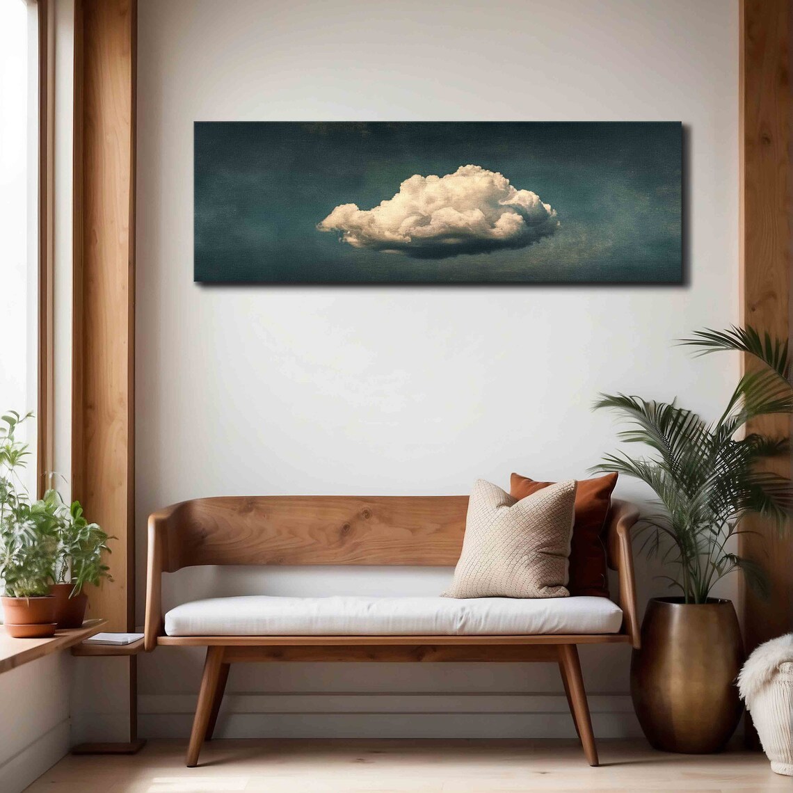 Vintage Moody Cloud Minimalist Art Print, Horizontal - Image 4
