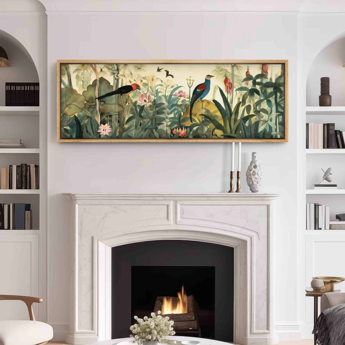 Panoramic Botanical Floral Art Print, Above Bed Decor - Image 3