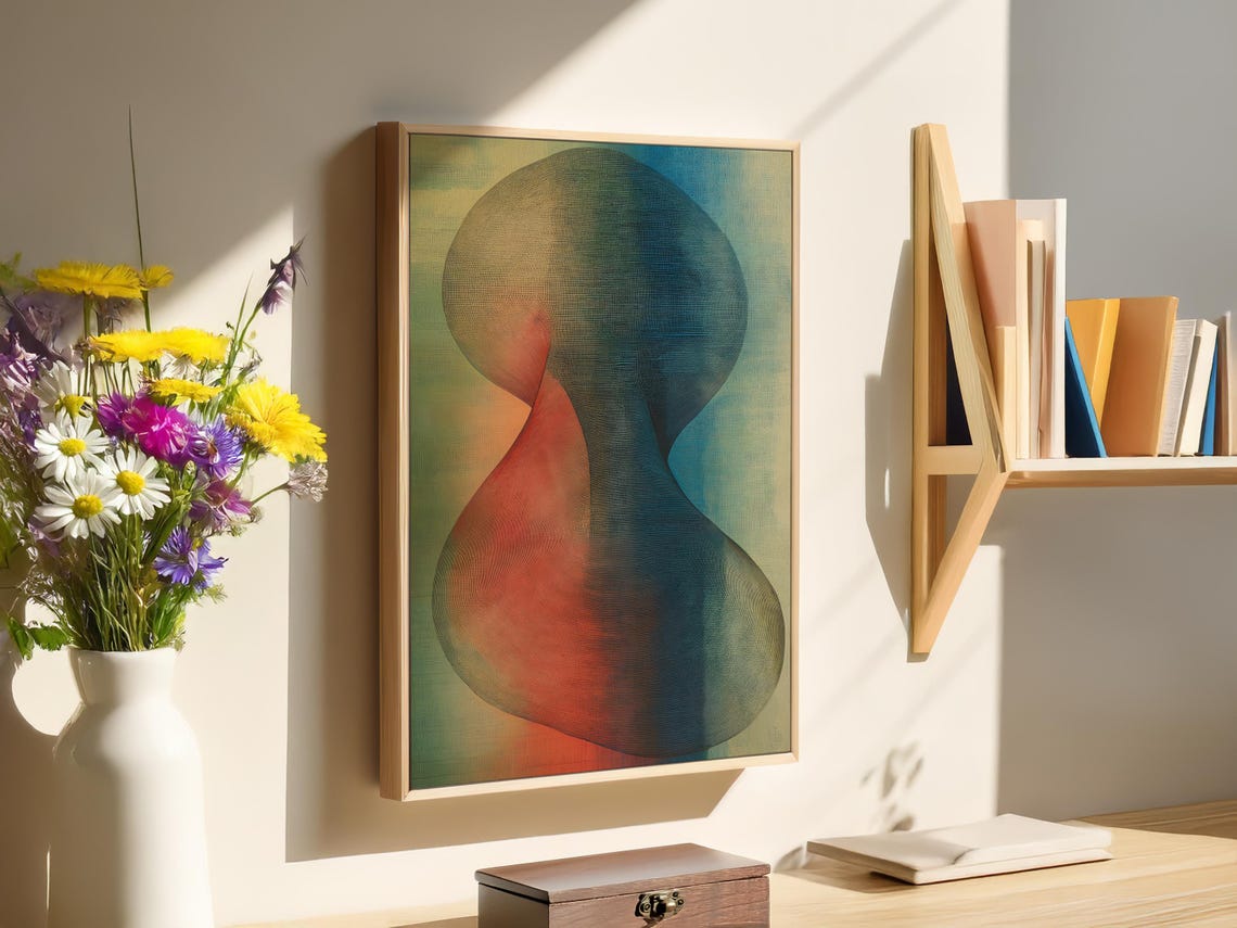 Colorful Organic Gradient Abstract Red Blue Green Modern Art Poster - Image 3