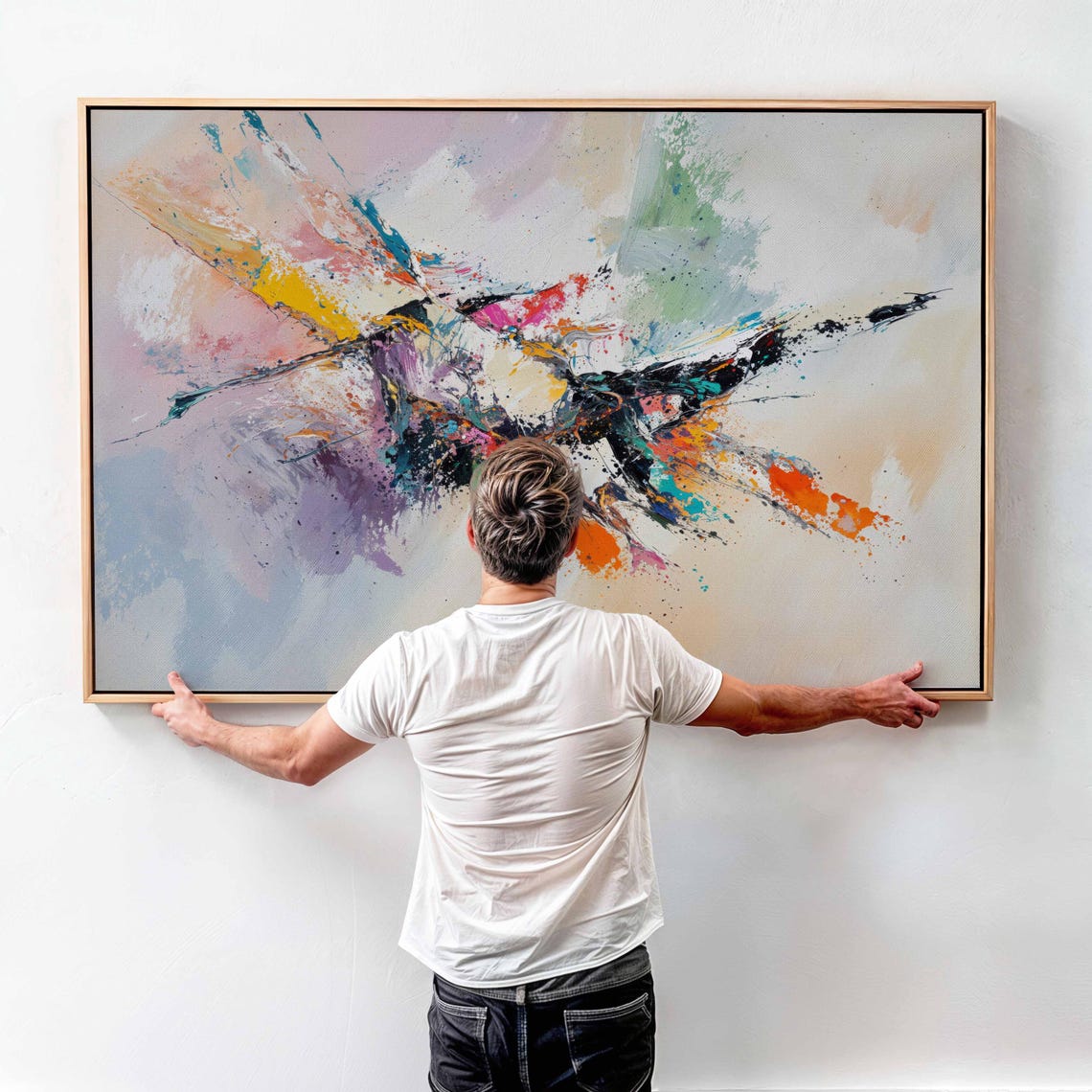 Abstract Bird In Flight Expressive Splatter Colorful Modern Art Print - Image 4