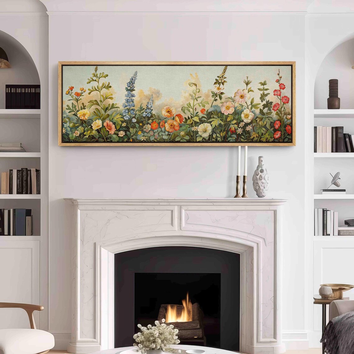 Vintage Botanical Floral Wall Art Print, Panoramic - Image 3