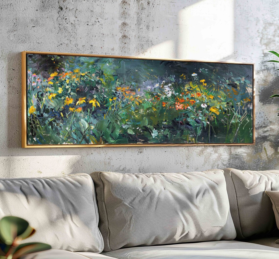 Abstract Wildflowers Art Print, Moody Floral Study