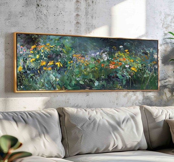 Abstract Wildflowers Art Print, Moody Floral Study