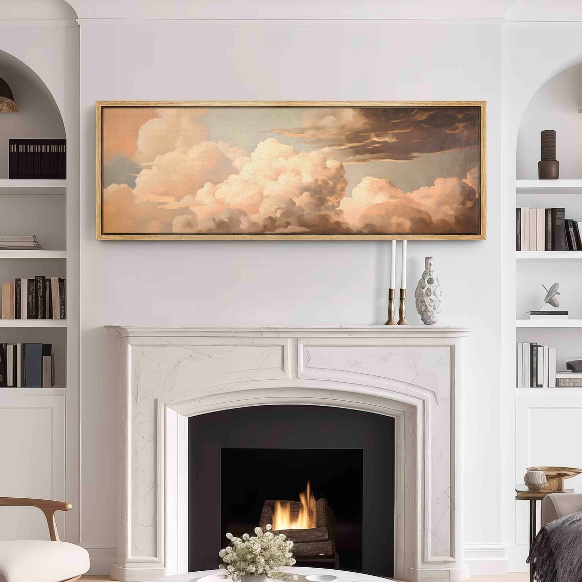 Vintage Moody Clouds, Minimalist Wall Art Print - Image 3