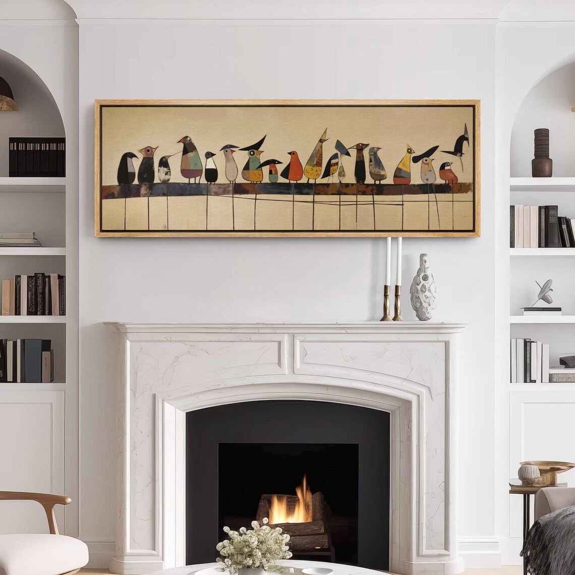 Birds On Wire Mid-Century Modern Art Print - Image 3