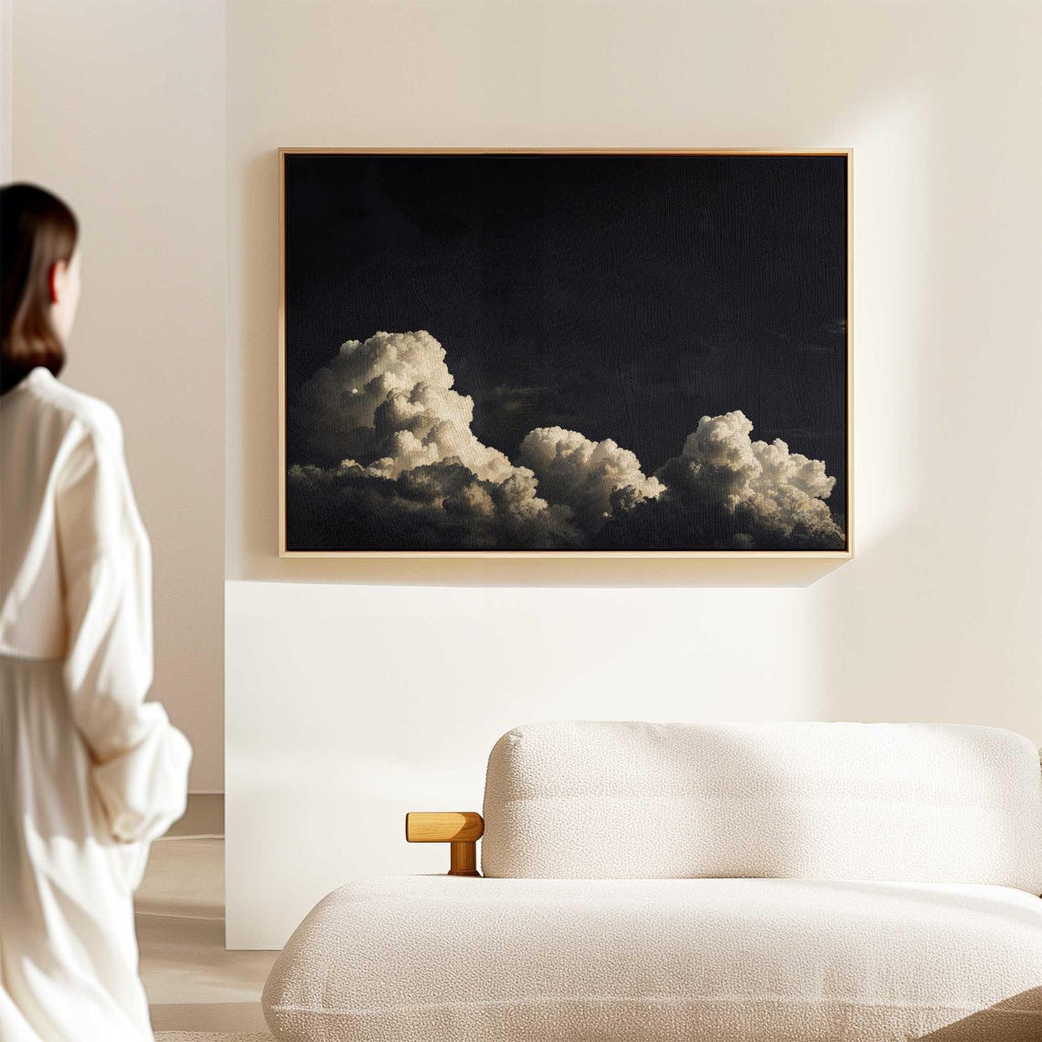 Cloud Wall Art Framed Canvasposter Print Above Bedsofa Decor Modern Minimalist Wall Art Horizontal Wall Art Large Wall Art Framed - Image 2