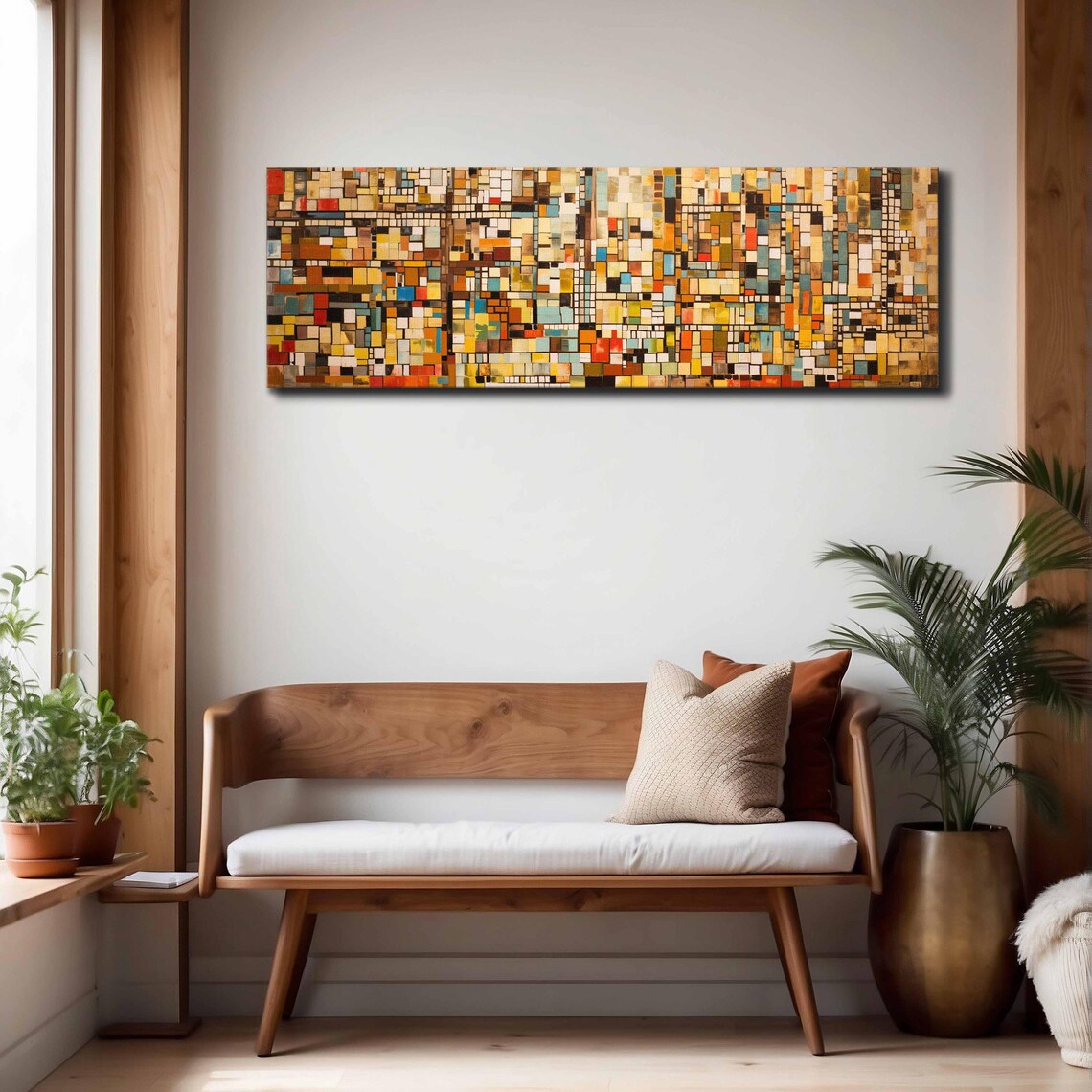 Mid Century Modern Mosaic Wall Art Print, Boho Decor - Image 4