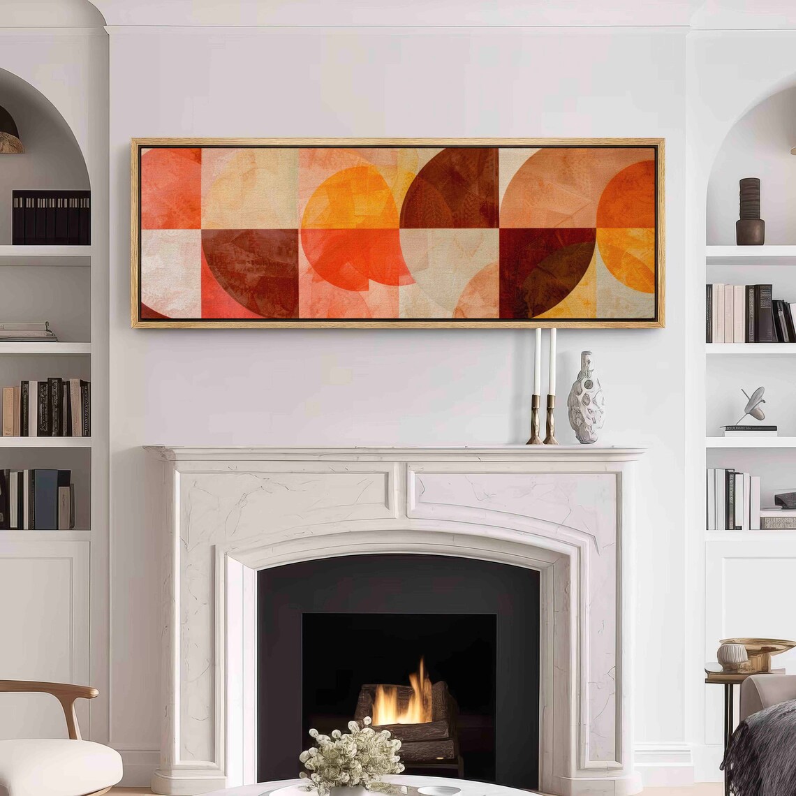 Mid Century Modern Geometric Art Print, Panoramic - Image 3