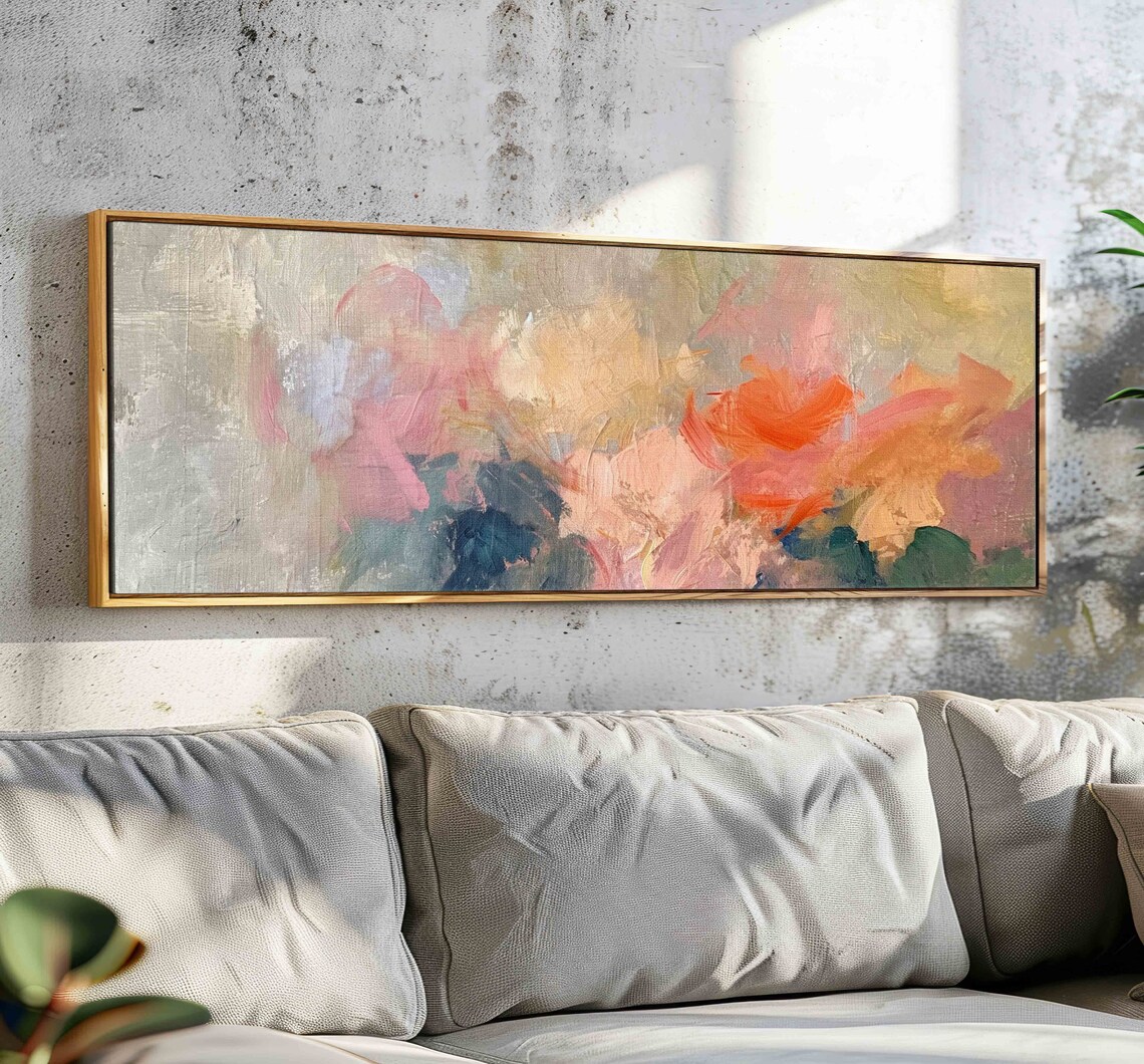 Abstract Moody Floral Horizontal Panoramic Art Print