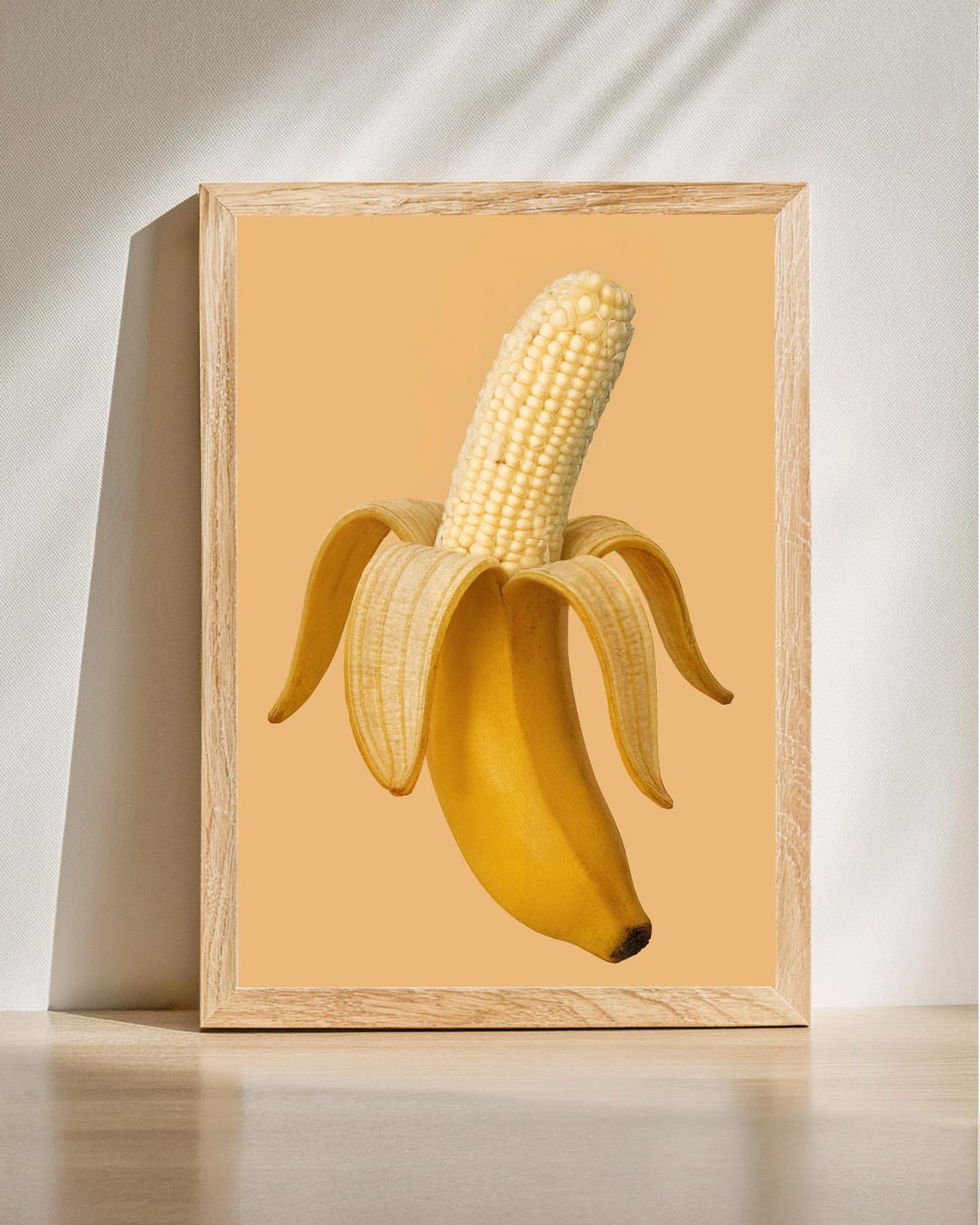 Banana Corn Surreal Fruit Mashup Funny Kitchen Pop Art Poster