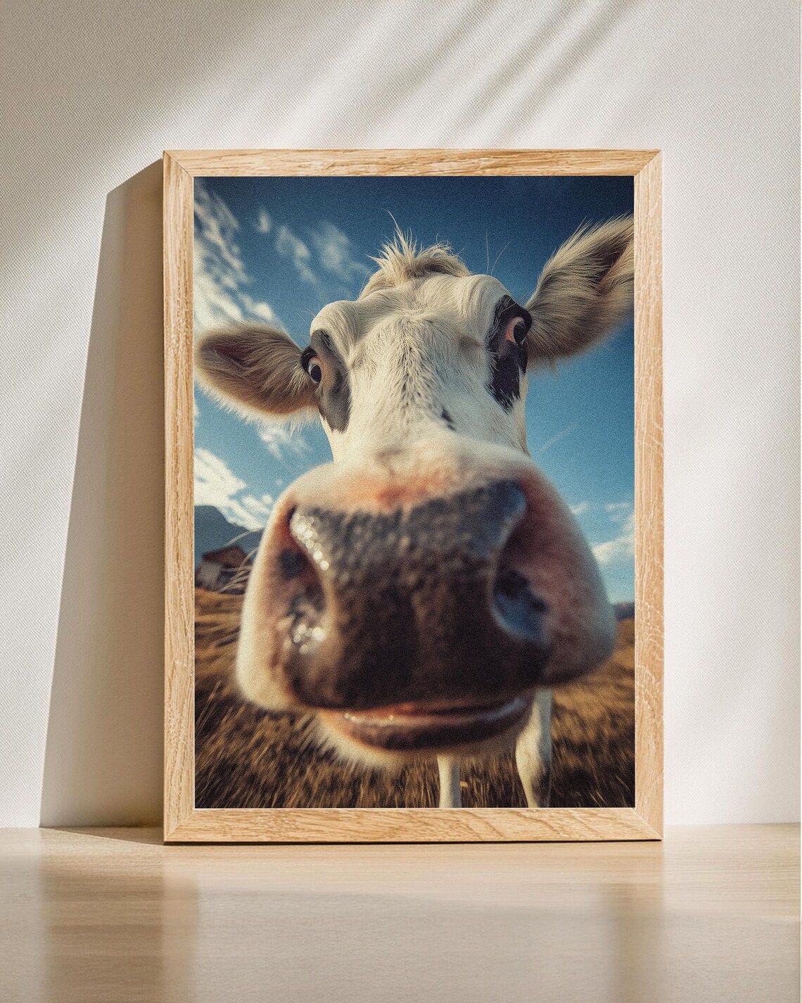 Funny Cow Close Up Nose Farm Animal Photography Humor Poster