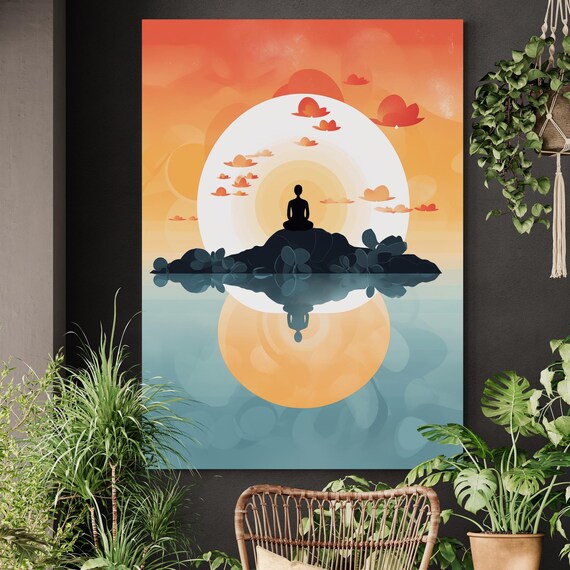 Zen Meditation Art, Minimalist Spiritual Decor