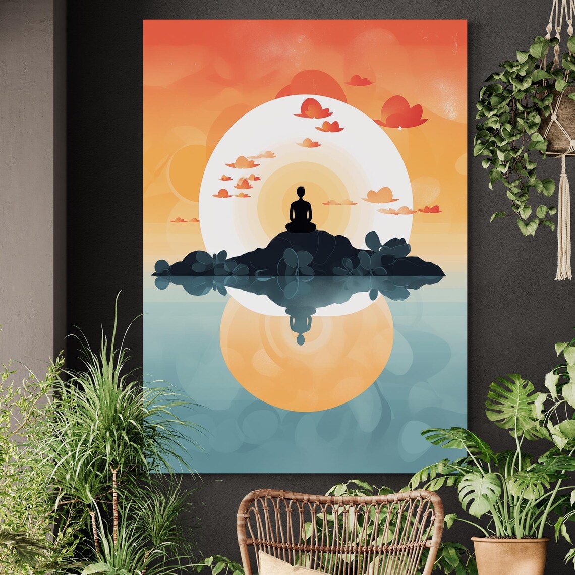 Zen Meditation Art, Minimalist Spiritual Decor