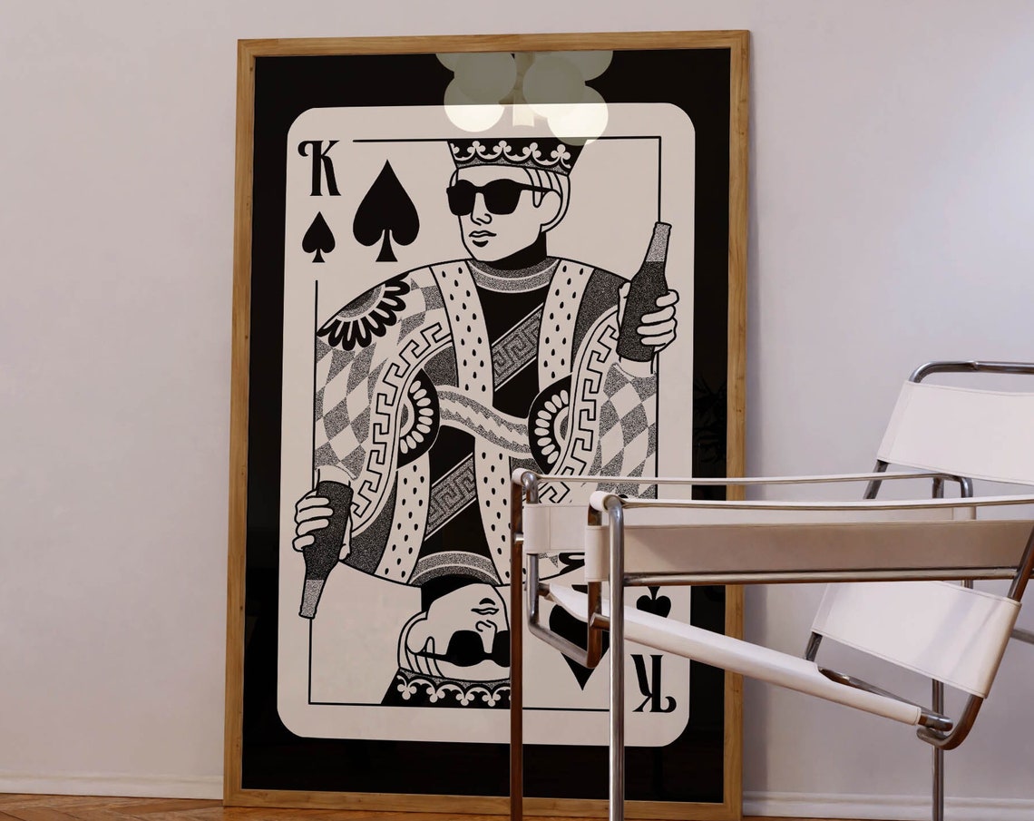 Poker Retro 70s Style Art Print