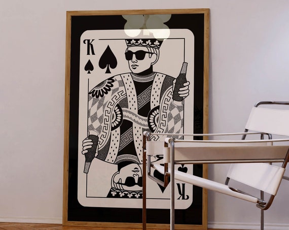 Poker Retro 70s Style Art Print
