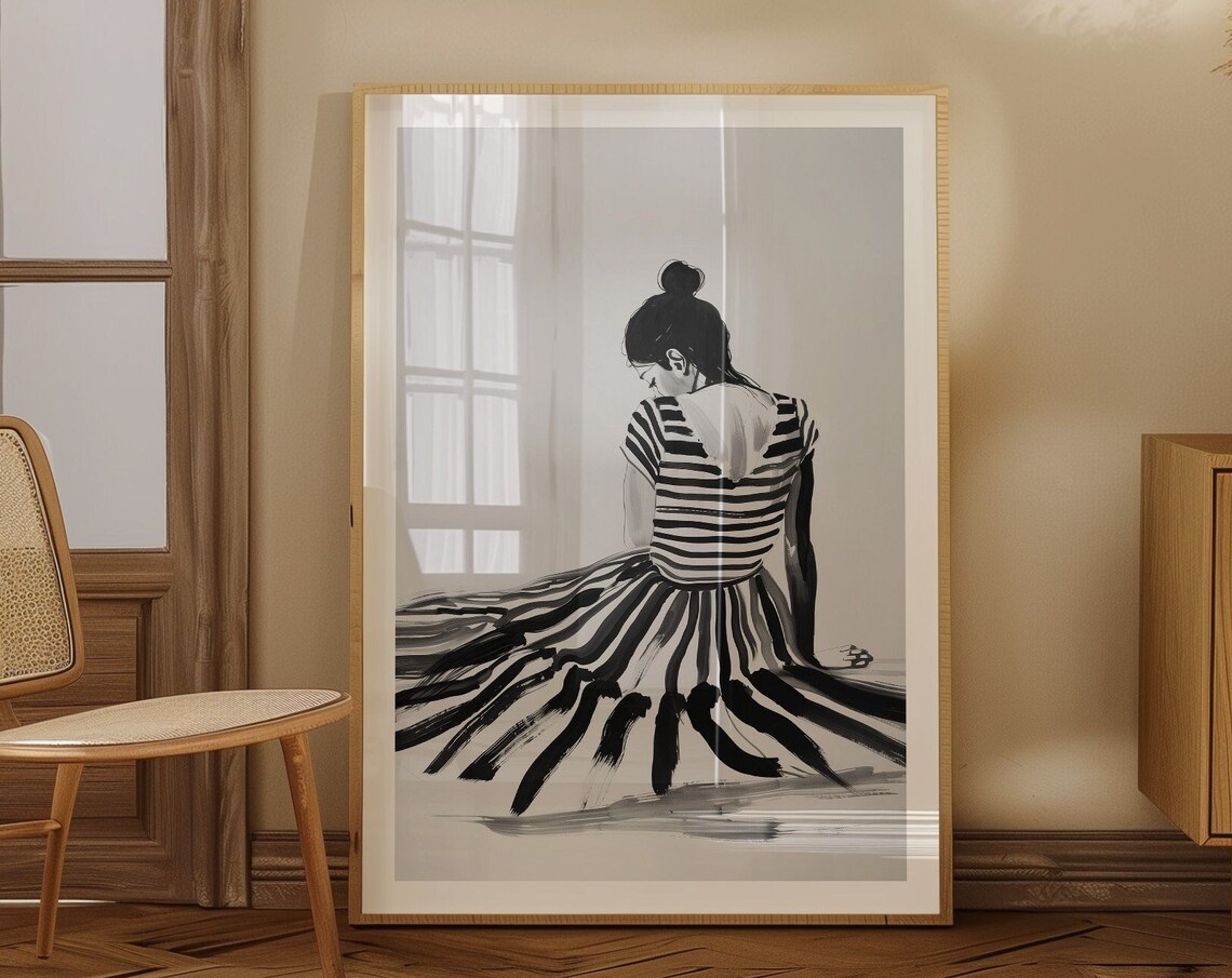 Abstract People Art, Mid-Century Modern Print