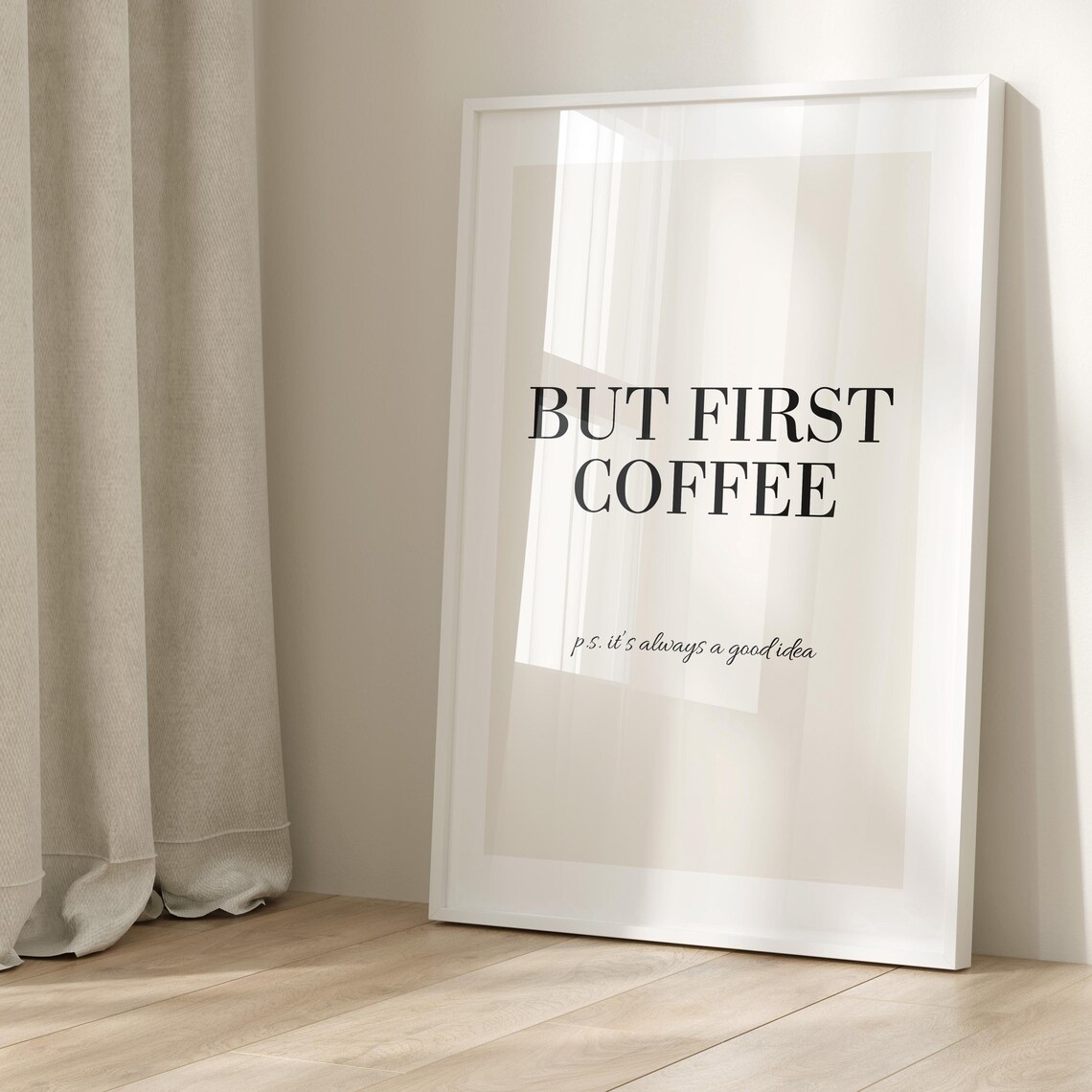 But First Coffee Typography Kitchen Wall Art