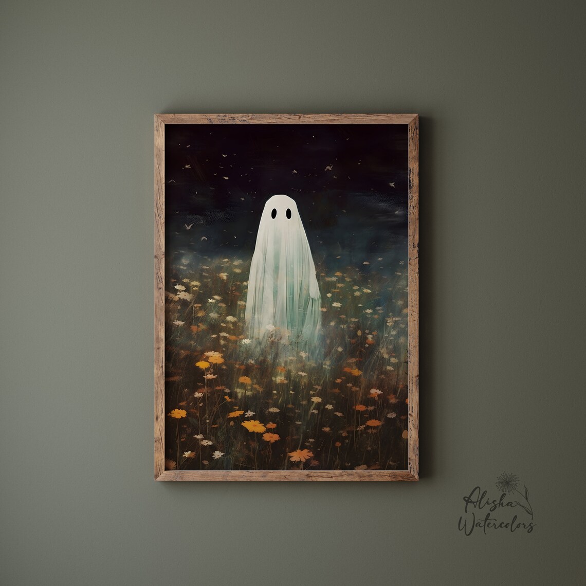 Vintage Ghost Wall Art Print, Dark Academia Gothic