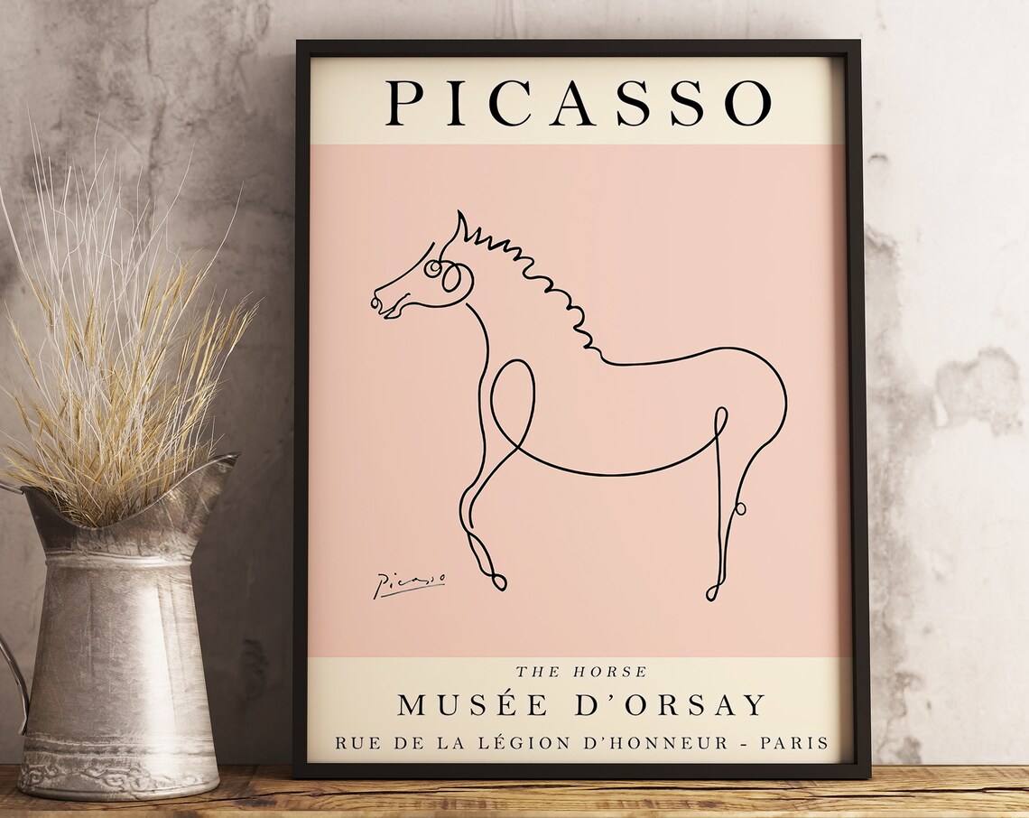 Picasso Horse Exhibition Poster, Vintage Minimalist Art - Image 3