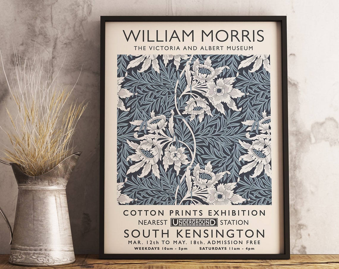 William Morris Cotton Prints Exhibition V and A Museum Poster - Image 3