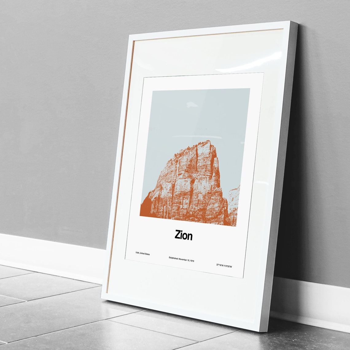 Zion National Park Minimalist Art Print, Angels Landing - Image 3