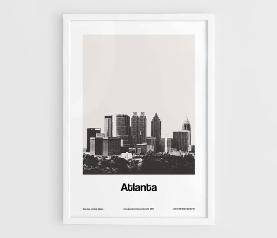 Atlanta Skyline Minimalist Poster, Atlanta Georgia