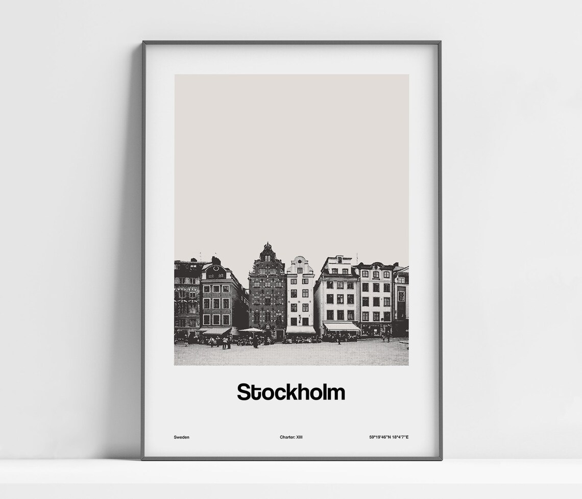 Stockholm Old Town, Minimalist City Art Print