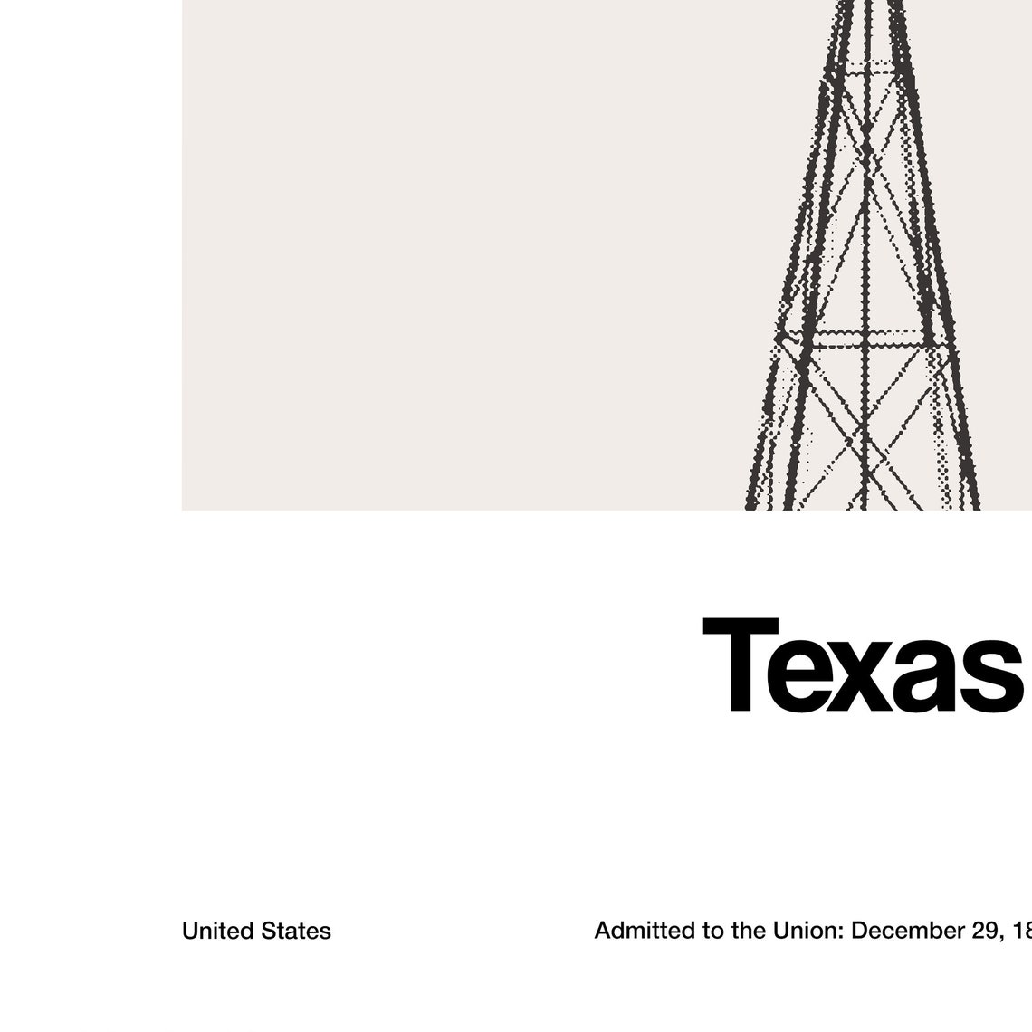Texas Windmill Art Print, Minimalist Texas State - Image 3