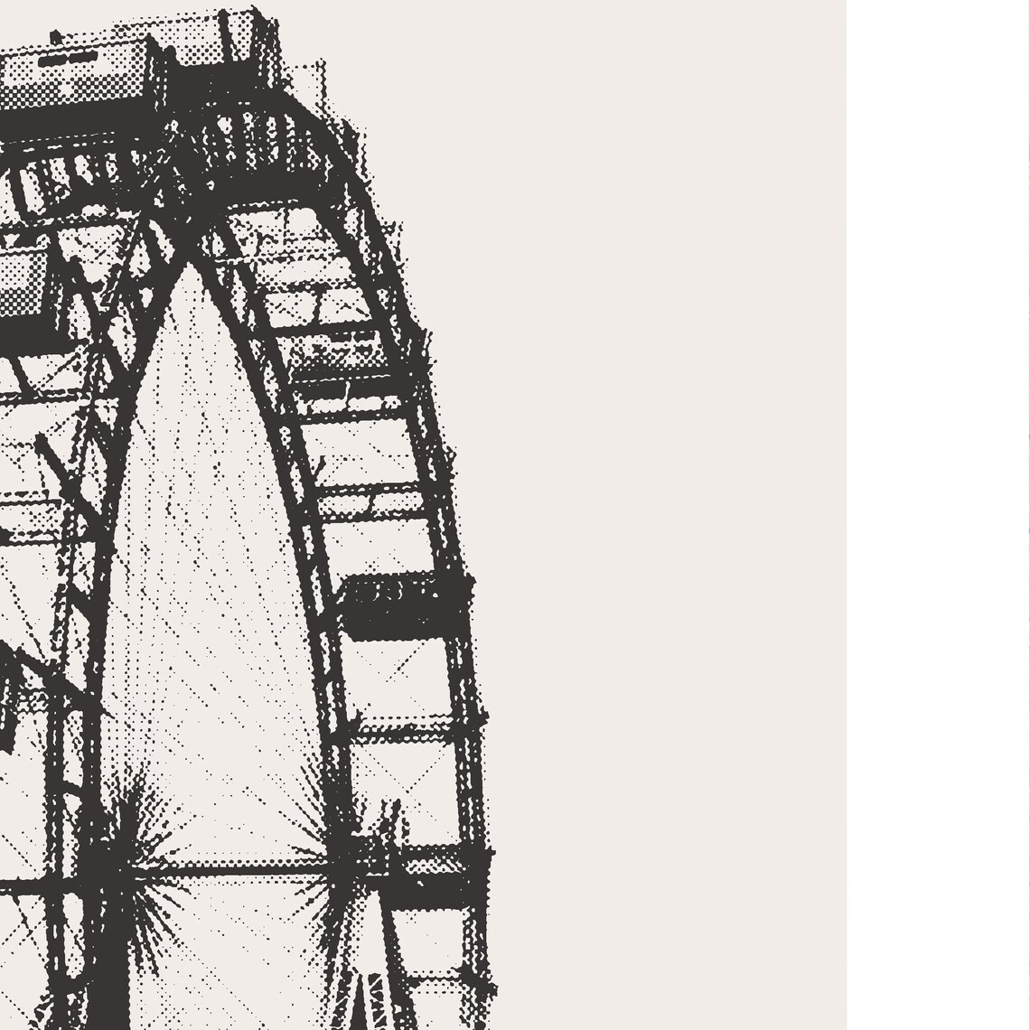 Vienna Ferris Wheel Travel Poster, Minimalist City - Image 3