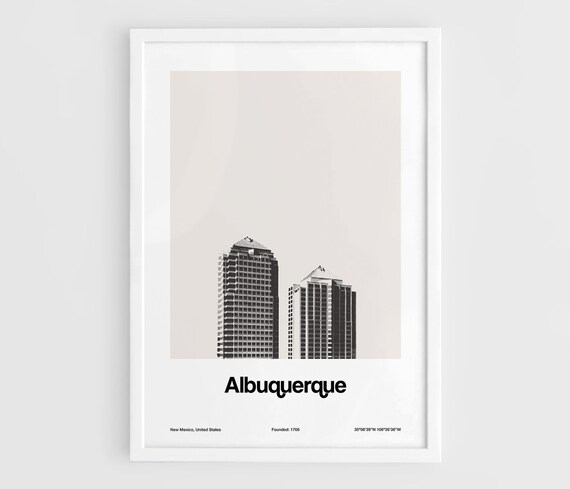 Albuquerque Skyline, Minimalist New Mexico Travel Poster