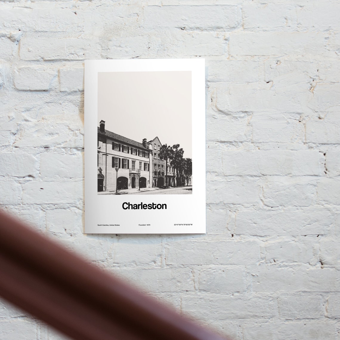 Charleston Rainbow Row, South Carolina Minimalist Art Print - Image 3