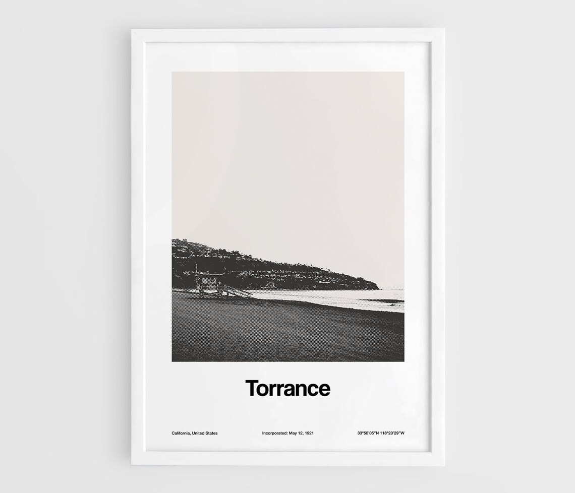 Torrance California Skyline, Minimalist Art Print