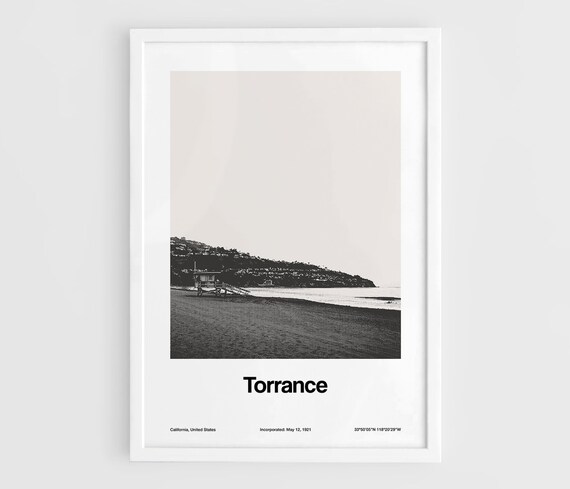 Torrance California Skyline, Minimalist Art Print