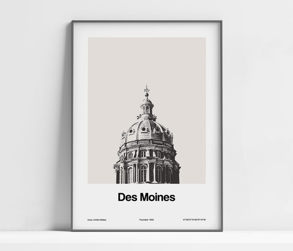 Des Moines Iowa State Capitol Minimalist Art Print