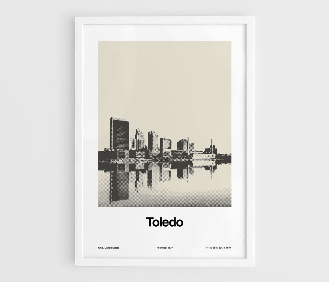 Toledo Ohio Minimalist Downtown Skyline Art Print