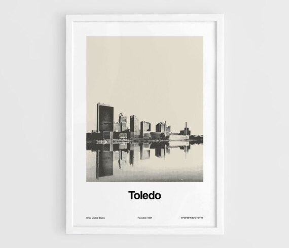 Toledo Ohio Minimalist Downtown Skyline Art Print