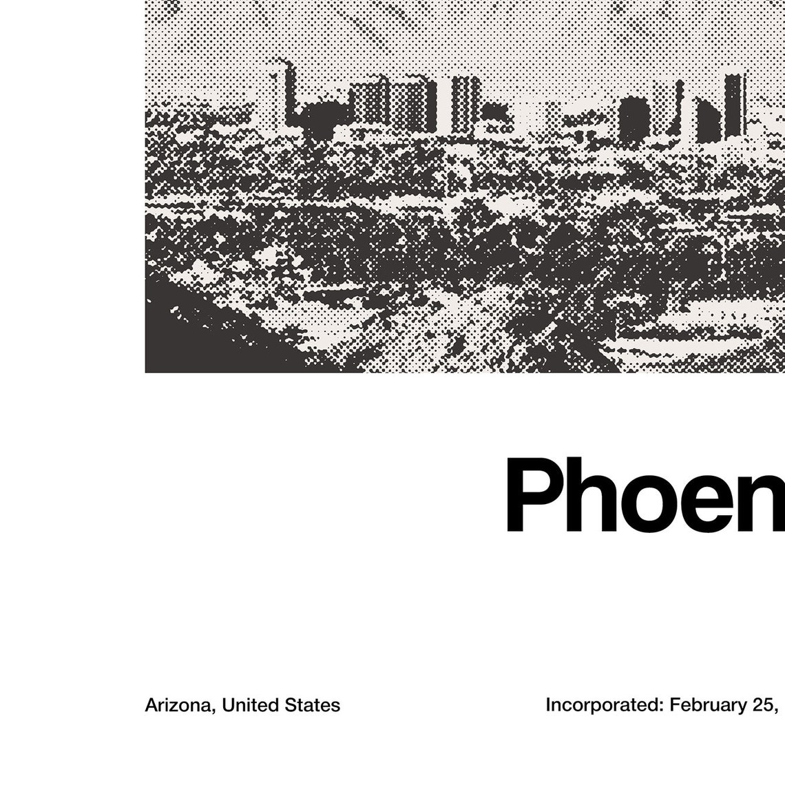 Phoenix Arizona Minimalist City Print, Skyline - Image 2