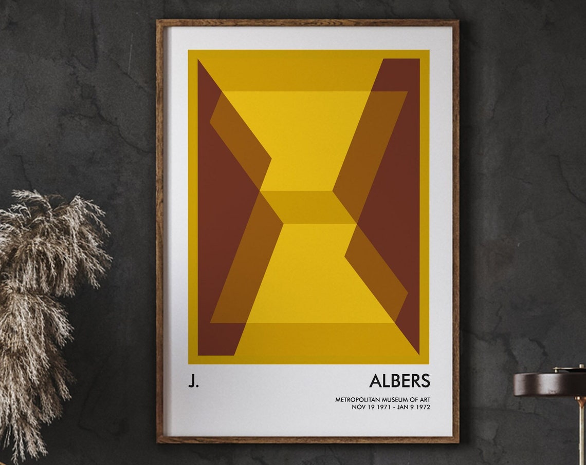 Josef Albers Style Geometric Art Wall Lnteraction Of Color Abstract Poster Minimalistic Instant