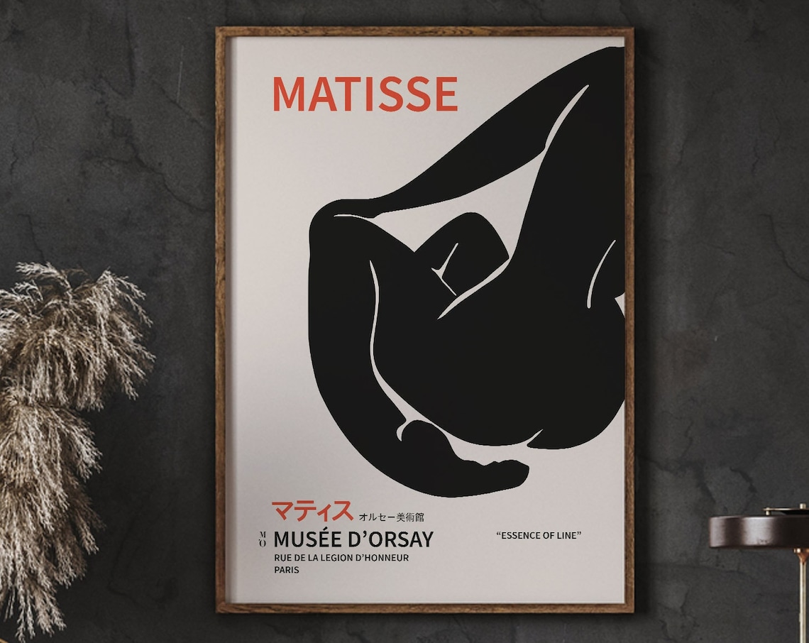 Matisse Black Nude Above Bed French Poster