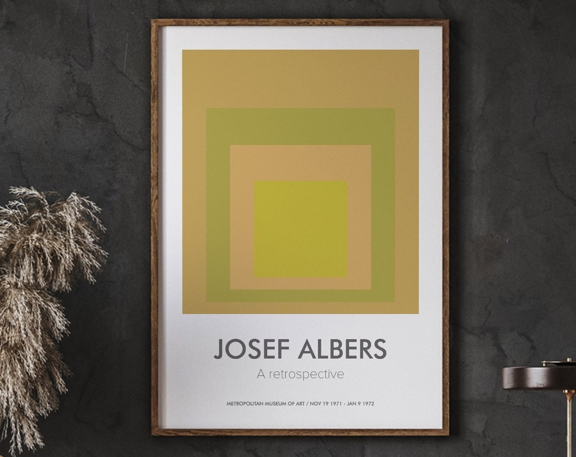 Josef Albers Poster Minimalist Art Homage To The Square Series Small Large Sizes Geometric Instant
