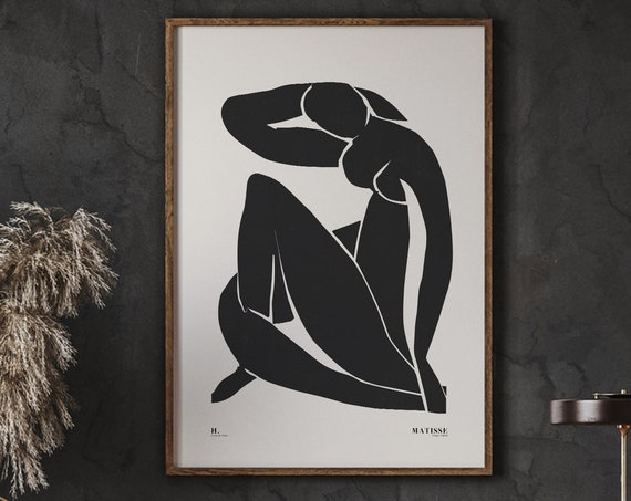 Matisse Style Black Nude Cutout Exhibition Poster Woman Silhouette Wall Art Minimalist Ideal Gift Instant