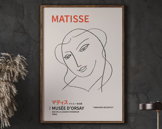 Henri Matisse Delicate Line Woman Face Orsay Museum Drawing Art Poster