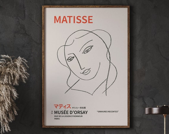 Matisse Female Profile Minimalist Print Vintage Wall Decor Bedroom Art Or Gift Poster