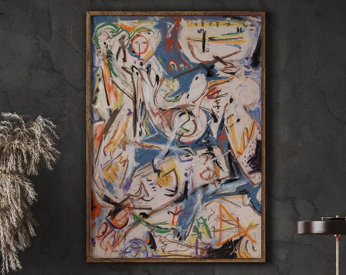 Jackson Pollock Poster Exhibition Print Abstract Wall Art Decor Modern Home Instant