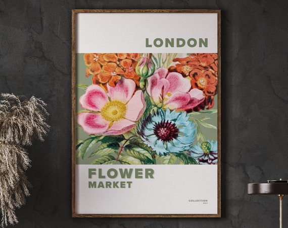 Flowermarket London Eco Friendly Art Poster Abstract Flower Floral Wall Florist Gift Instant