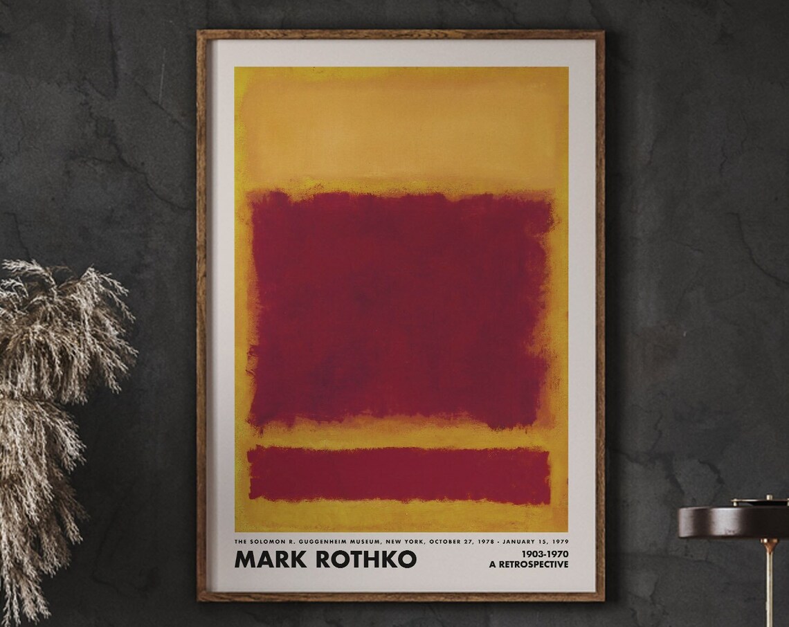 Mark Rothko Yellow Red Exhibition Poster, Art Print