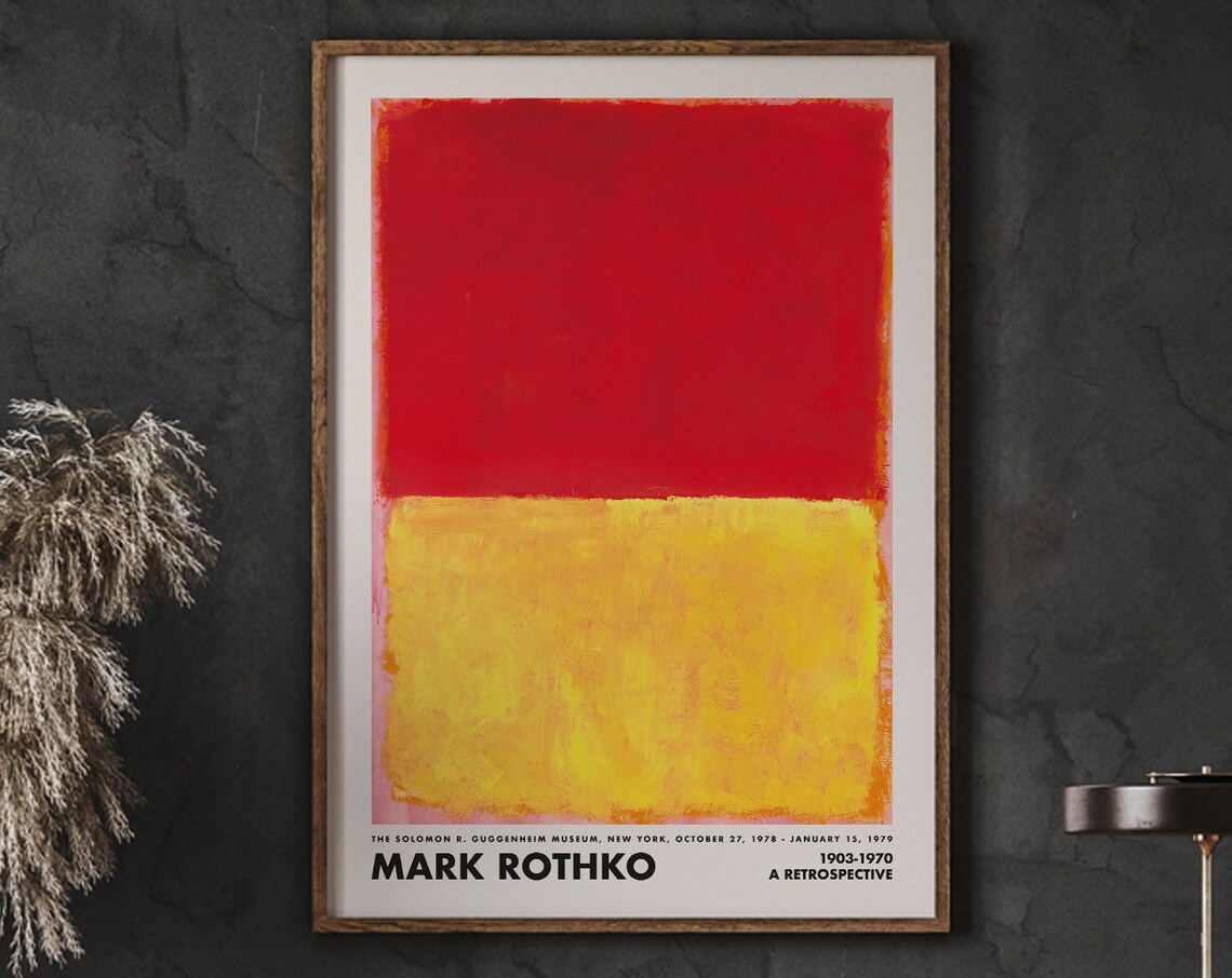 Mark Rothko Guggenheim Exhibition Red Yellow Retrospective Poster